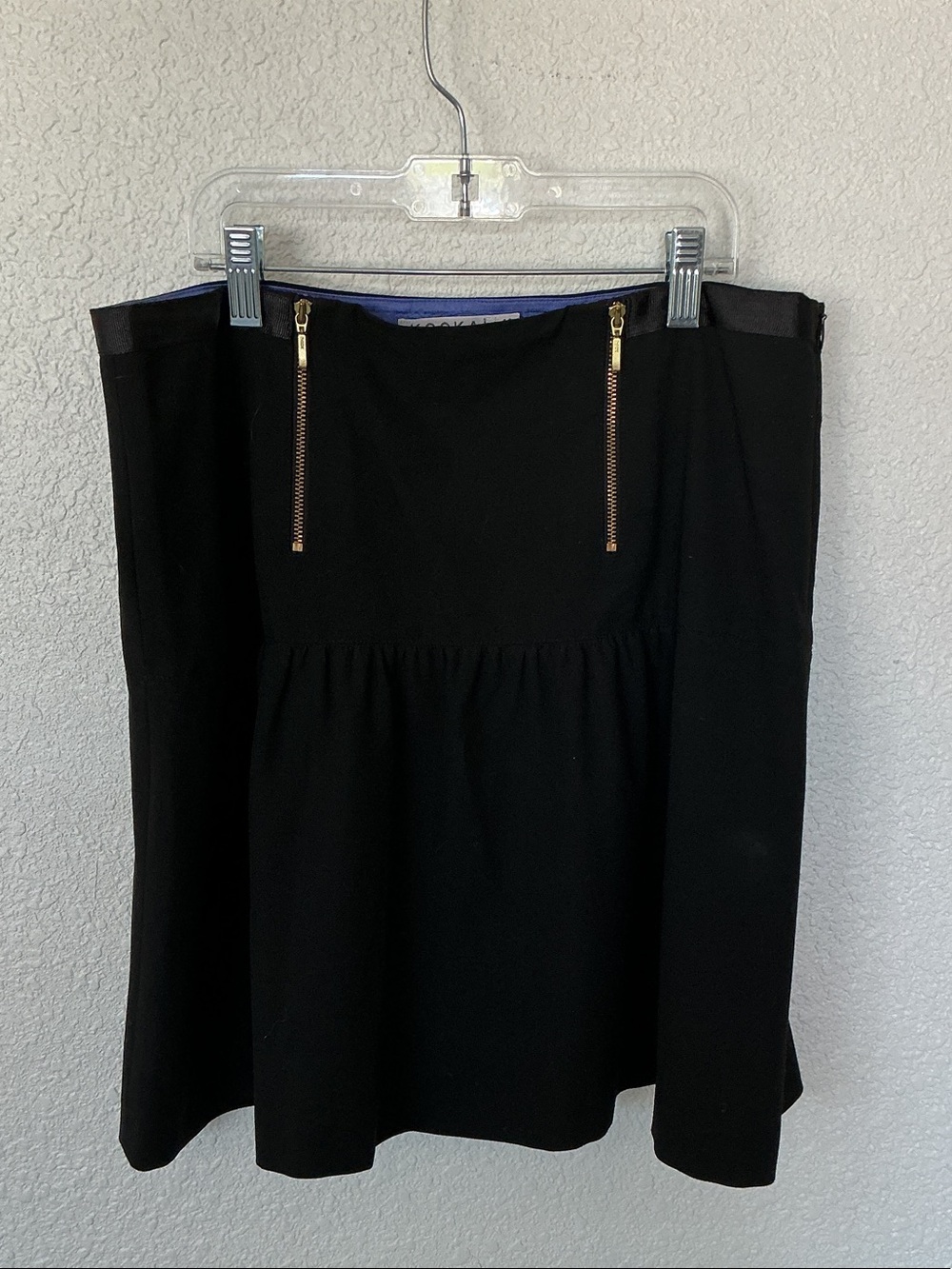 Kookai Black mini Skirt with Gold Zipper Accents